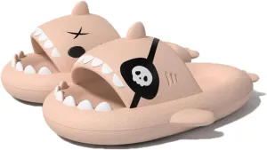 Zureto Pirate Shark Slides, Original Cloudy Shark Slippers Sandals, Summer Anti-Slip Open Toe Beach Slippers