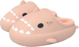 Zureto Shark Slides Winter, Adults and Kids Winter Plush Warm Slippers, Soft Comfy Shark Slippers