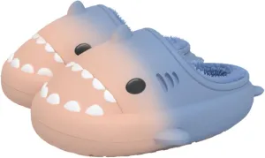 Zureto Shark Slides Winter, Adults and Kids Winter Plush Warm Slippers, Soft Comfy Shark Slippers