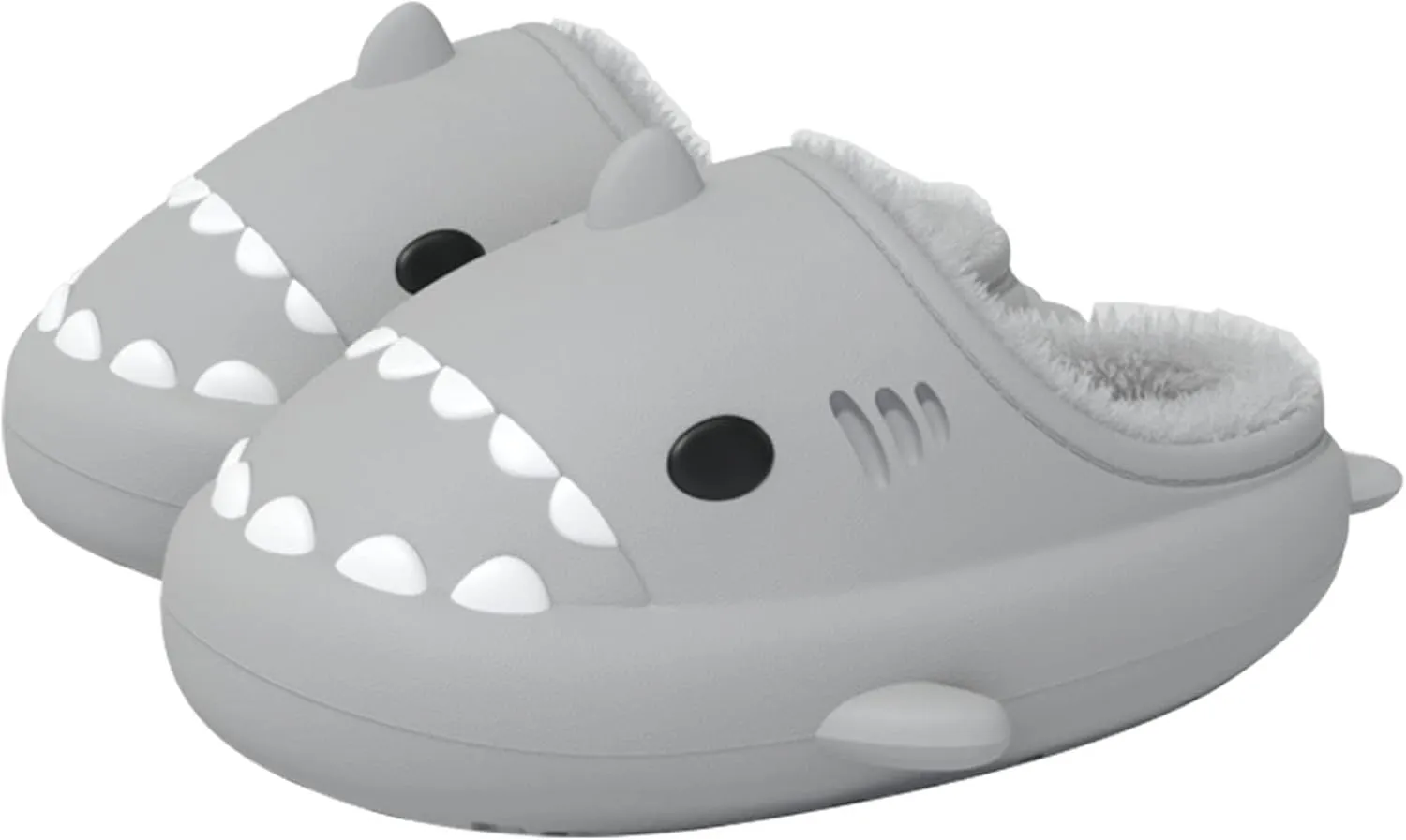 Zureto Shark Slides Winter, Adults and Kids Winter Plush Warm Slippers, Soft Comfy Shark Slippers