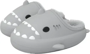 Zureto Shark Slides Winter, Adults and Kids Winter Plush Warm Slippers, Soft Comfy Shark Slippers